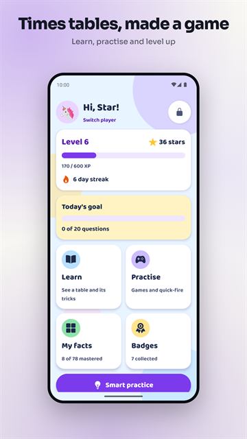 Tables Hero: home screen
